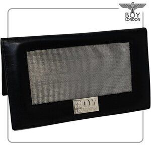 Boy London Men's Black Leather/Metal Mesh Wallet